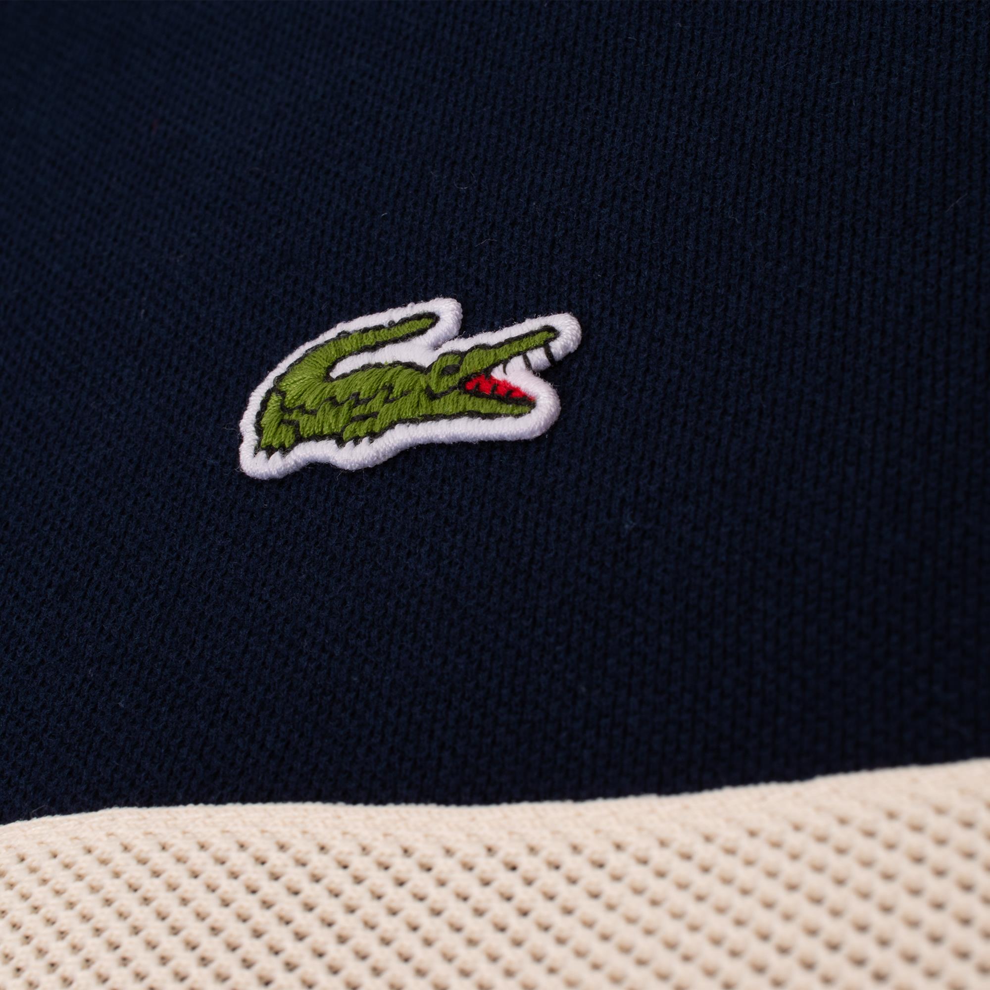 Lacoste Mens Contrast Band Paris Polo Shirt Navy